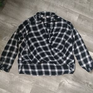 Hollister plaid faux wrap shirt